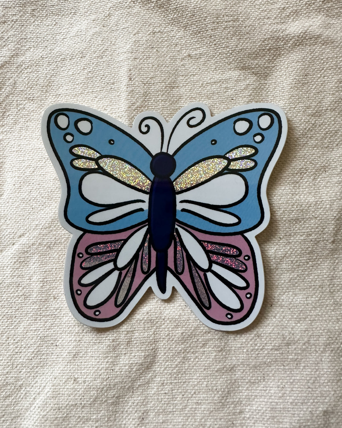 Glitter Butterfly Sticker (Glossy)