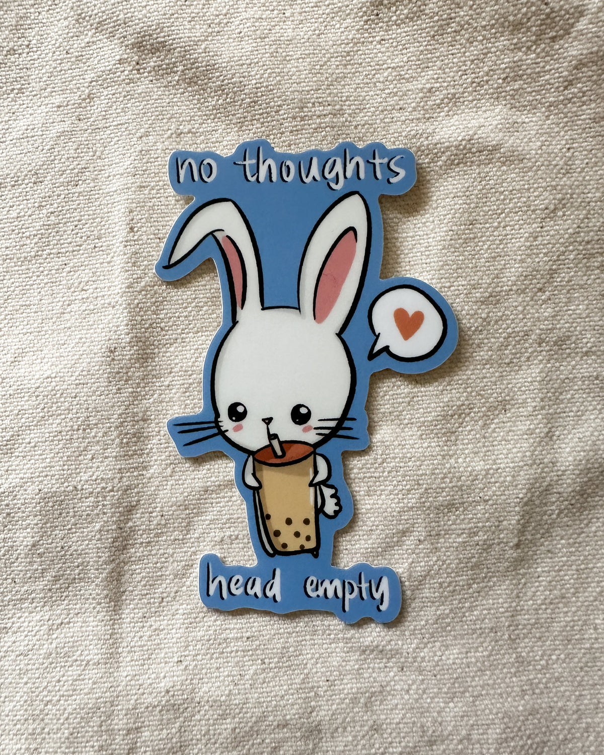 No Thoughts Head Empty Bunny Sticker (Matte)
