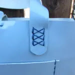 Limited Edition Handmade Sky Blue Shimmer Vinyl Mini Tote with Adjustable Detachable Crossbody Strap