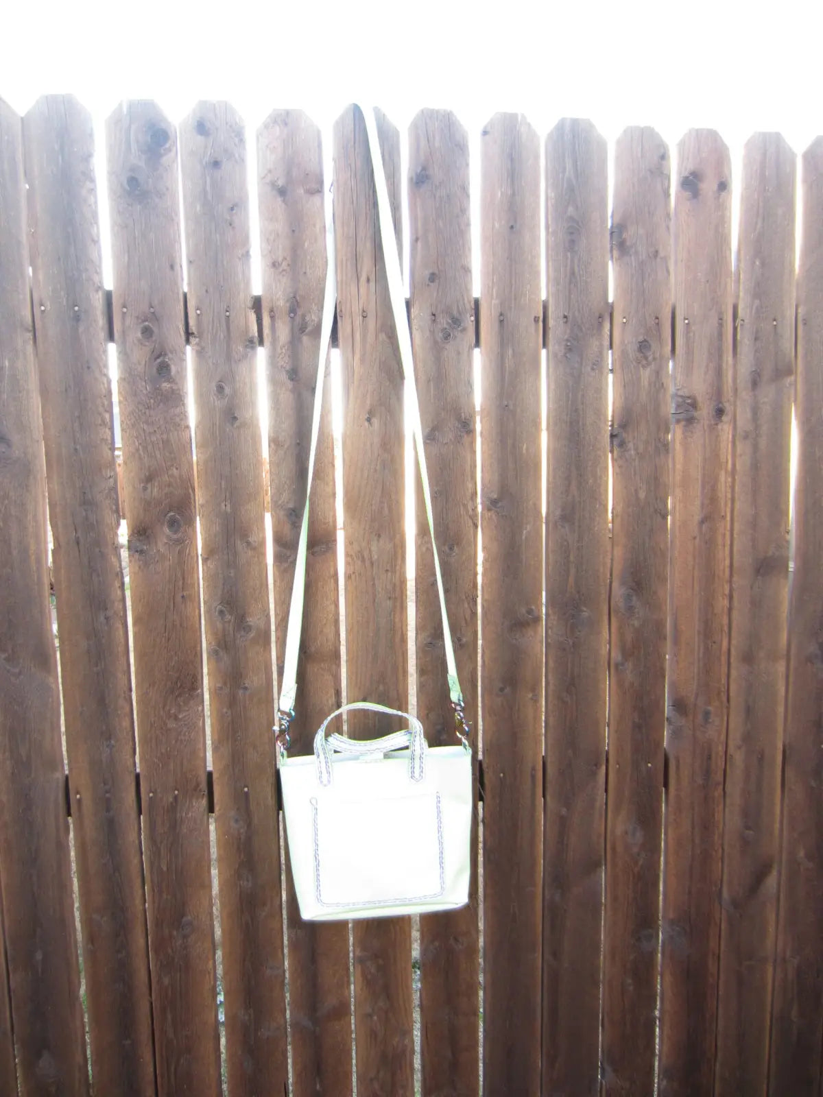 Vinyl Light Green Mini Tote with Rainbow Hardware- St Patricks Day and Easter