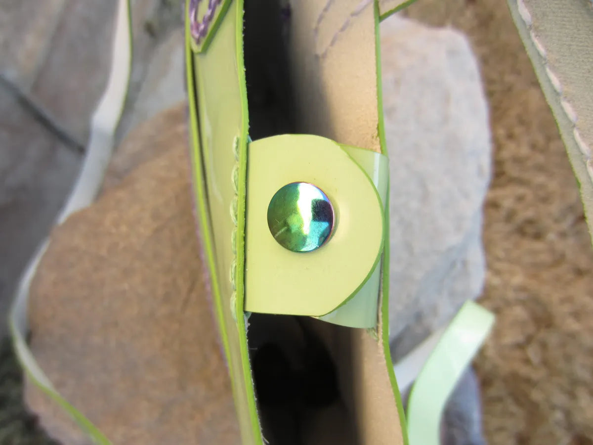 Vinyl Light Green Mini Tote with Rainbow Hardware- St Patricks Day and Easter