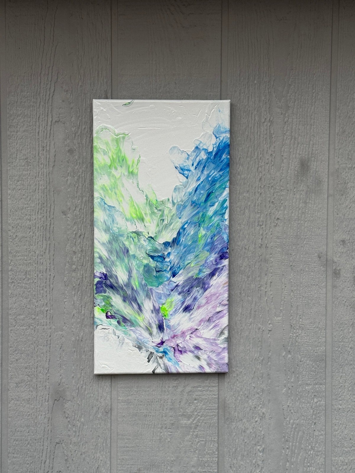 Abstract Blue, Purple and Green Painting - 10"x20" - "Valley of Contentment"