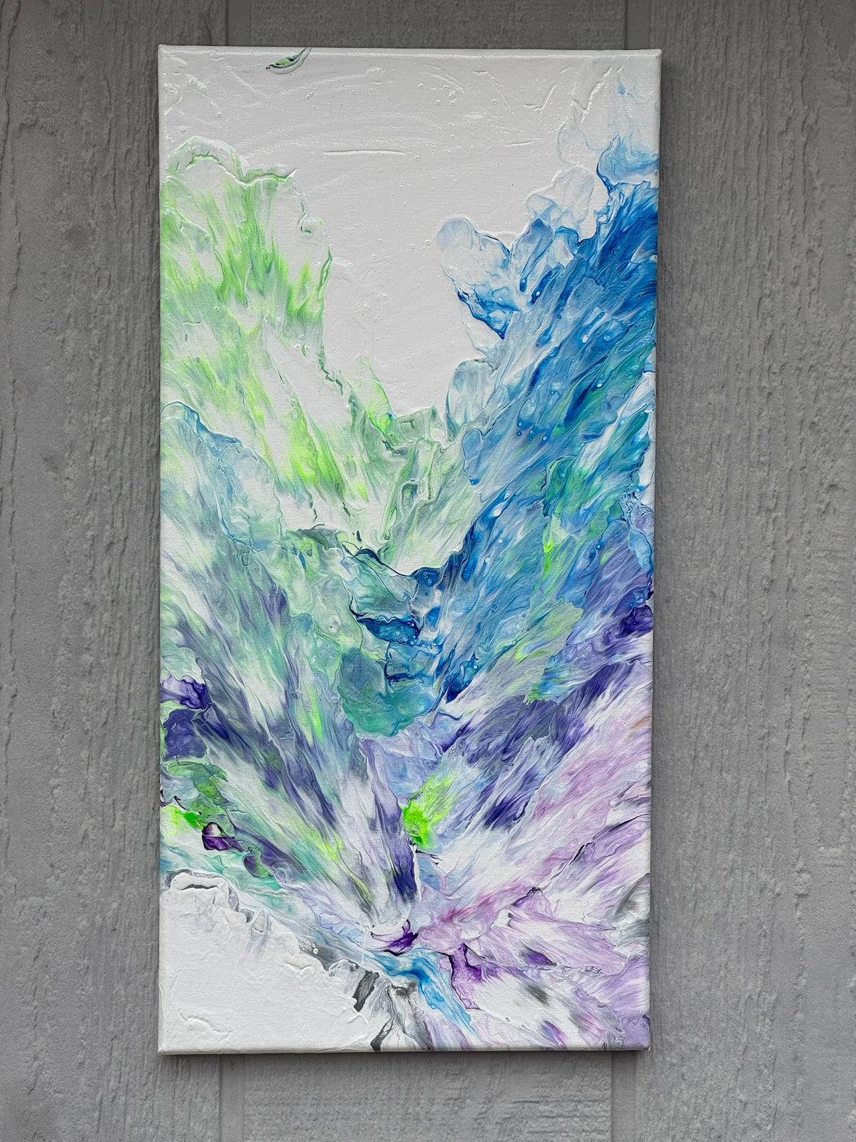 Abstract Blue, Purple and Green Painting - 10"x20" - "Valley of Contentment"