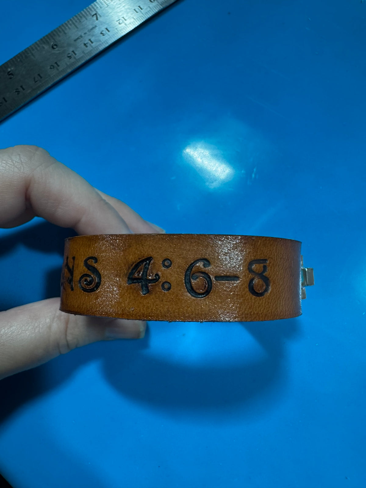 Leather Quote or Bible Verse Bracelet - Made to Order