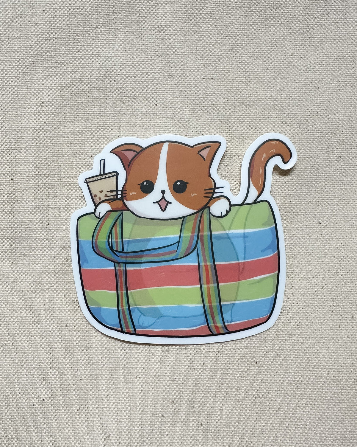Taiwanese Bag Cat Sticker (Matte)