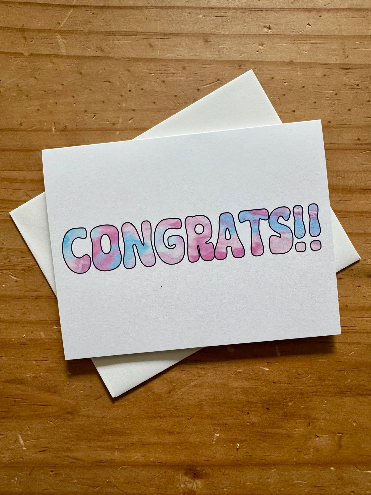 Pink and Blue Congrats Card - Trans Pride - A2
