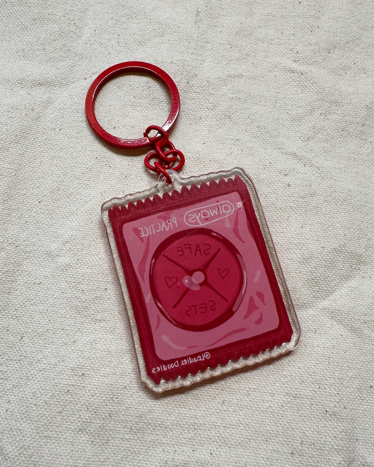 Practice Safe Sets Acrylic Keychain