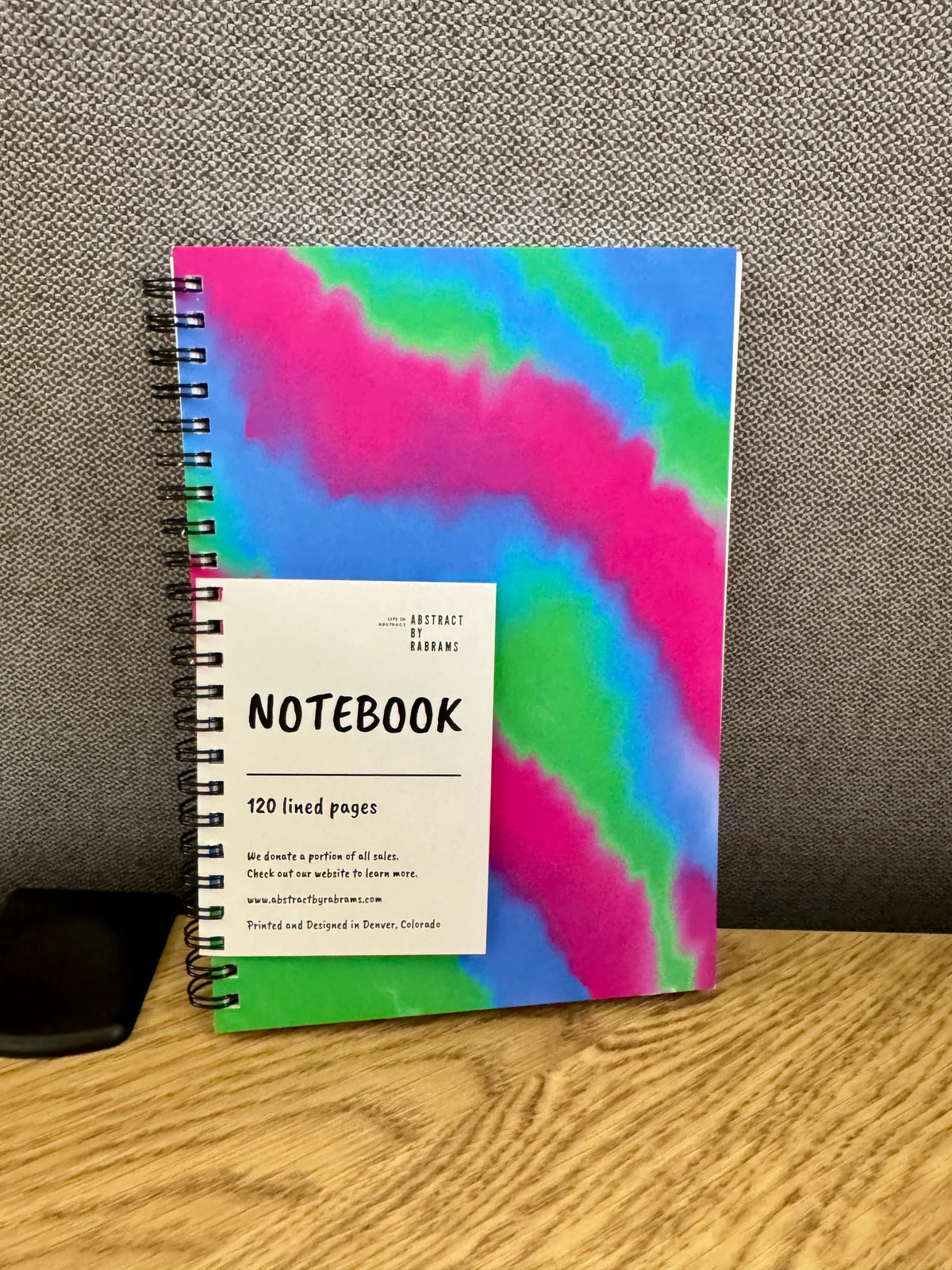 Green, Blue and Pink Soft Touch Cover Spiral Journal - 5.5"x8"