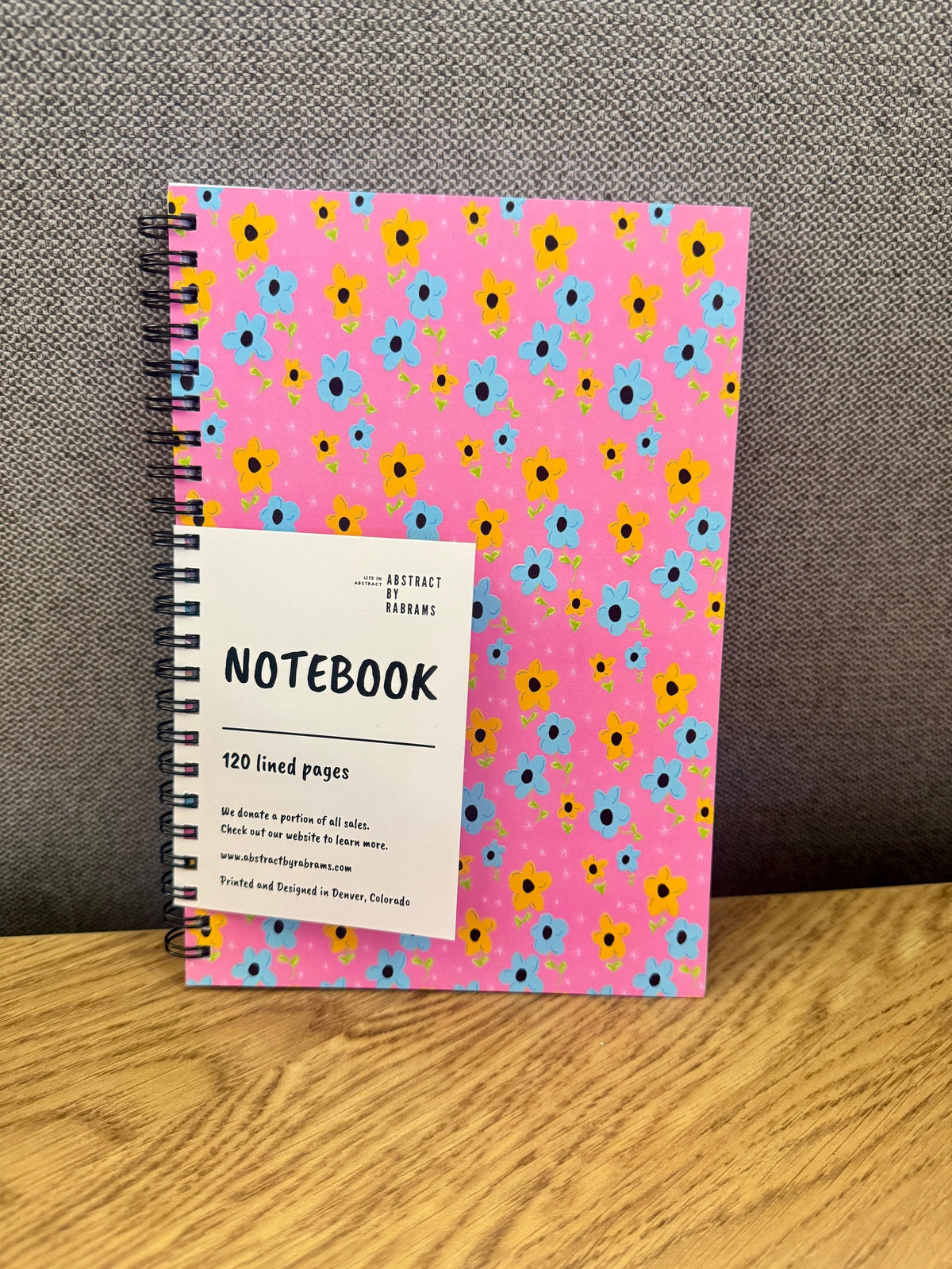 Pink, Yellow, Blue Floral Soft Touch Cover Spiral Journal - 5.5"x8"