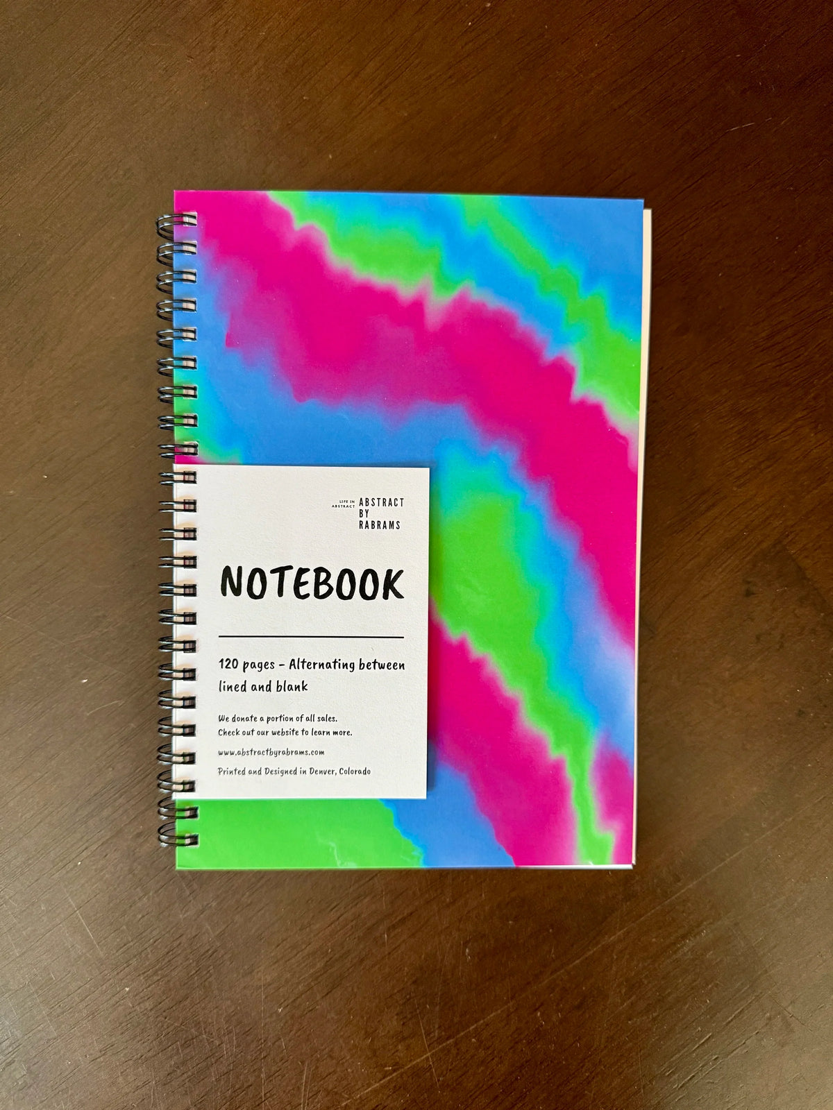 Green, Blue and Pink Soft Touch Cover Spiral Journal - 5.5"x8"