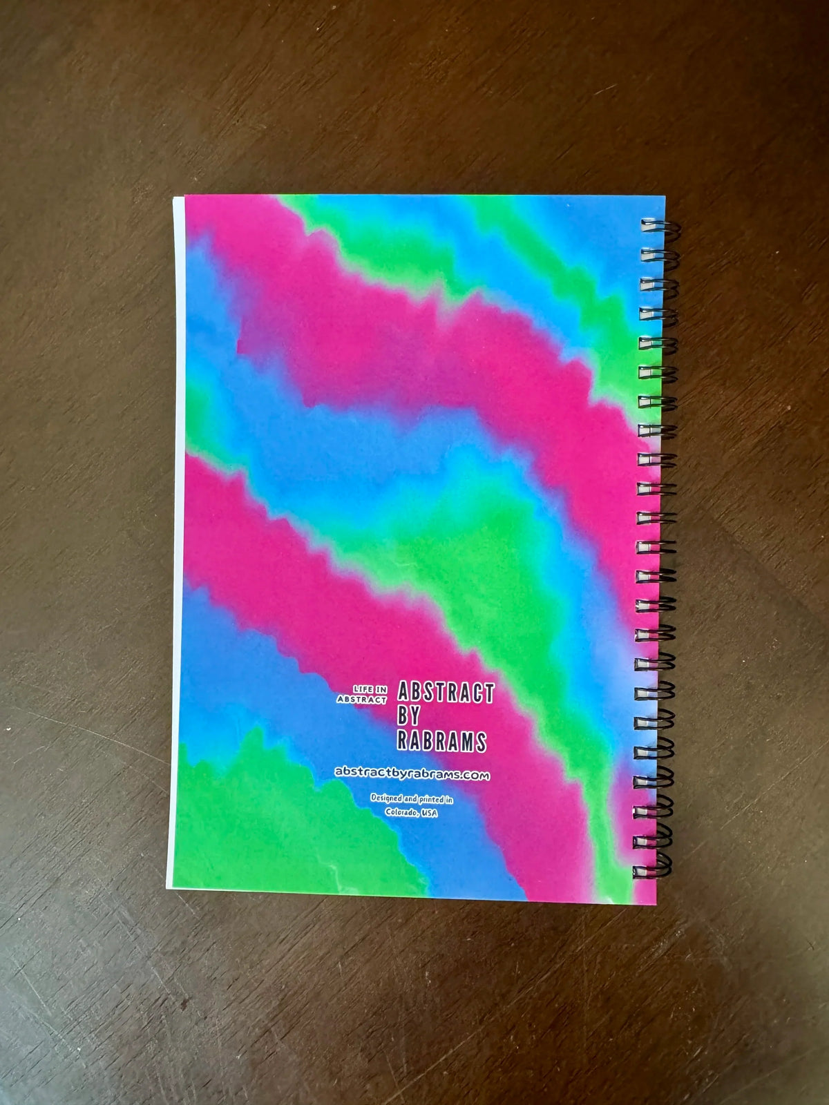 Green, Blue and Pink Soft Touch Cover Spiral Journal - 5.5"x8"