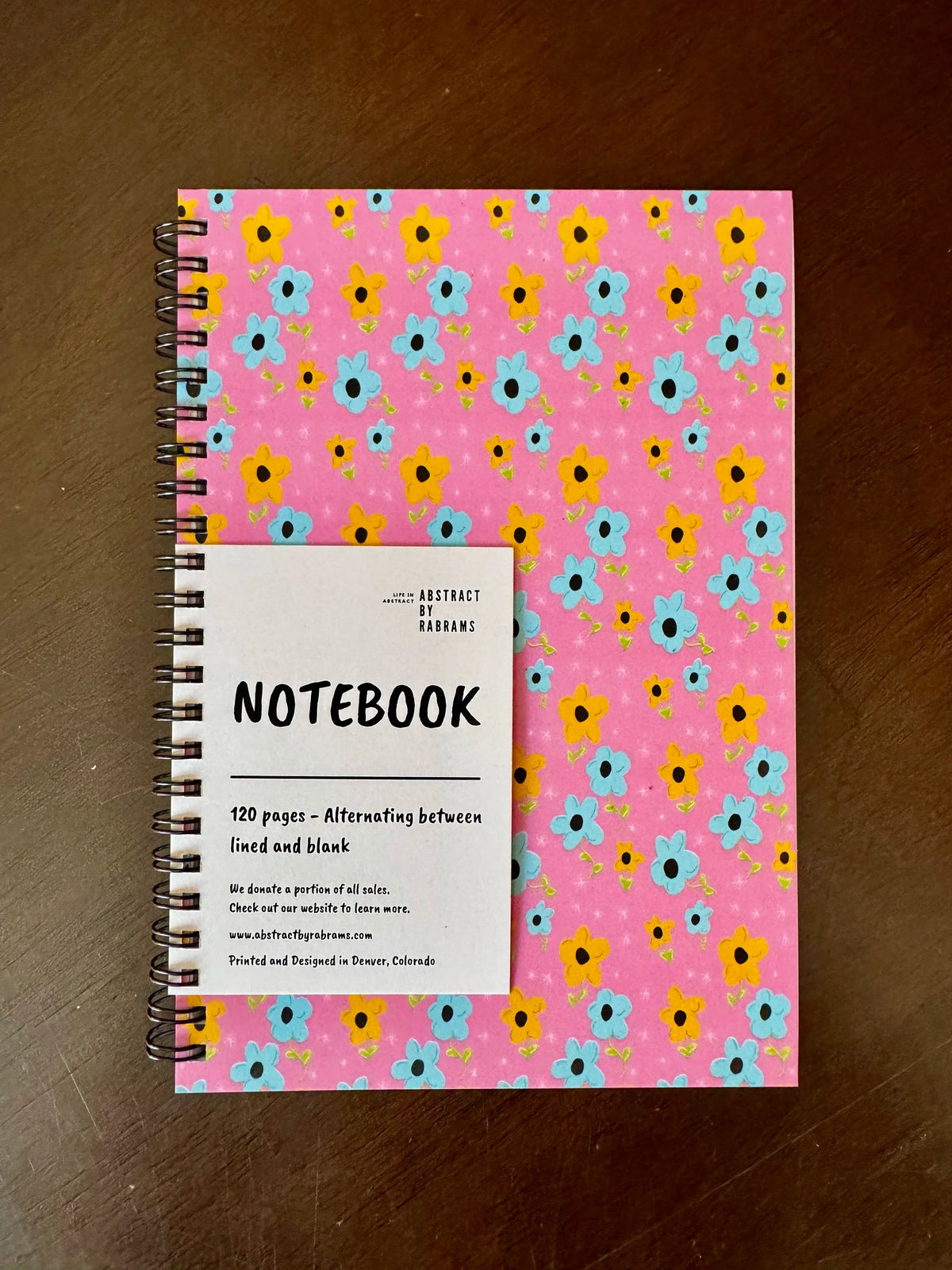 Pink, Yellow, Blue Floral Soft Touch Cover Spiral Journal - 5.5"x8"