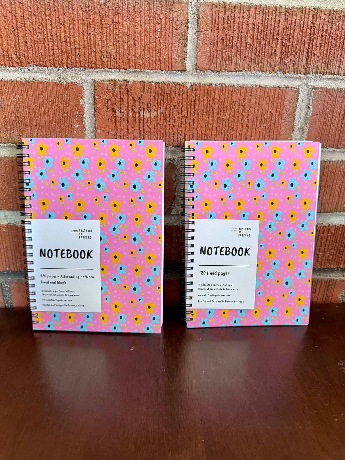 Pink, Yellow, Blue Floral Soft Touch Cover Spiral Journal - 5.5"x8"