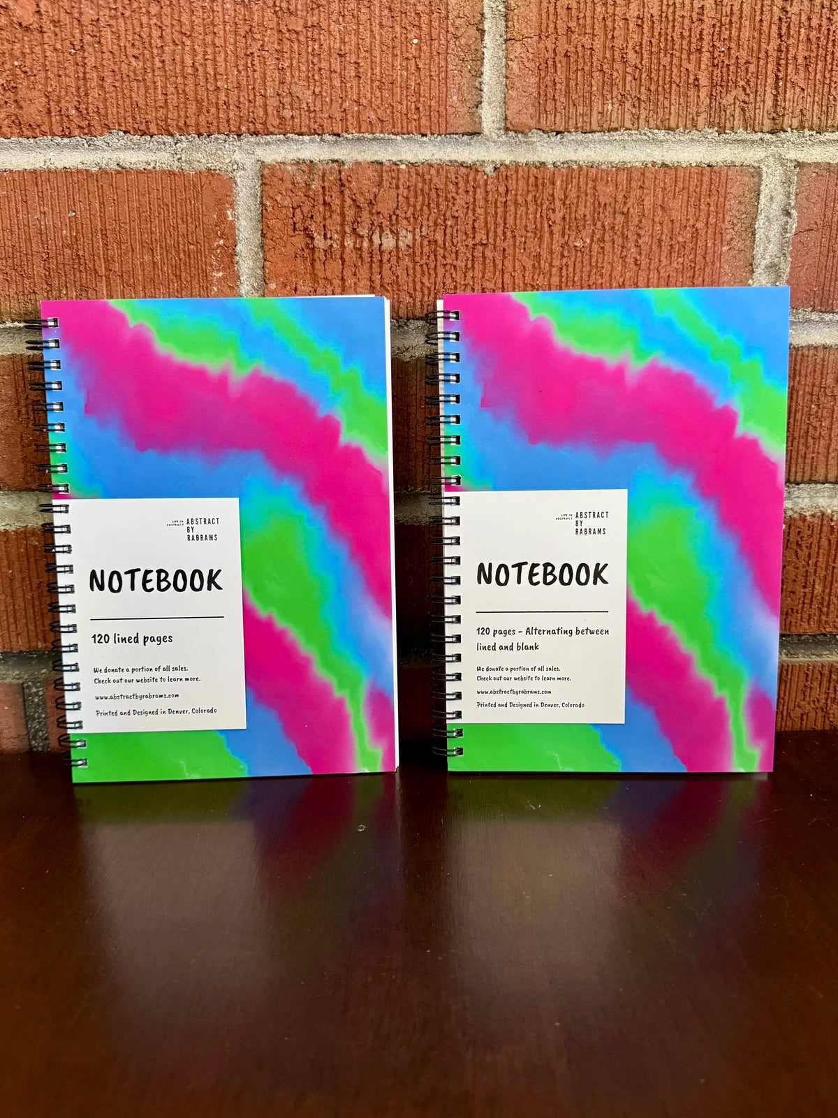 Green, Blue and Pink Soft Touch Cover Spiral Journal - 5.5"x8"