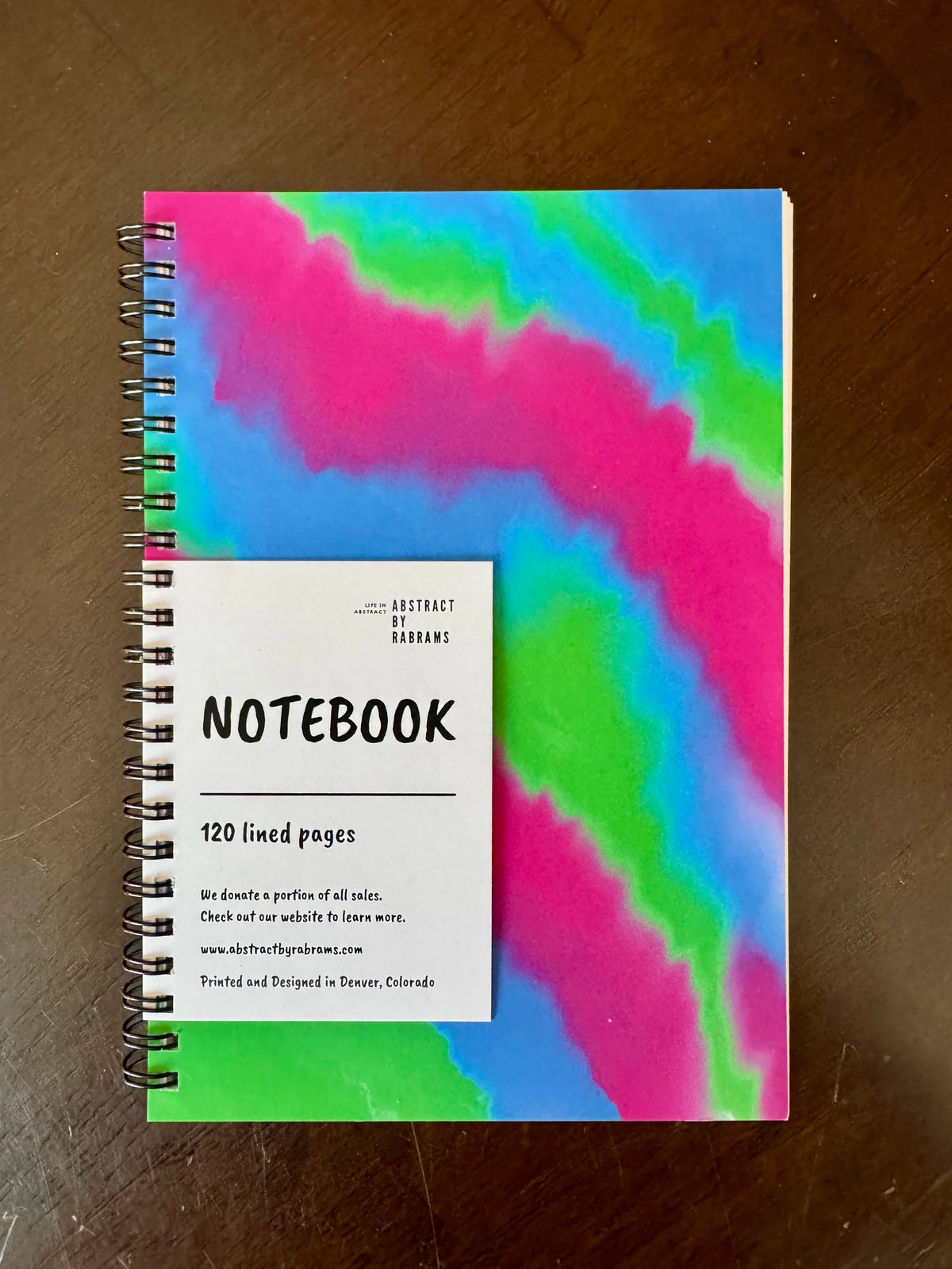 Green, Blue and Pink Soft Touch Cover Spiral Journal - 5.5"x8"
