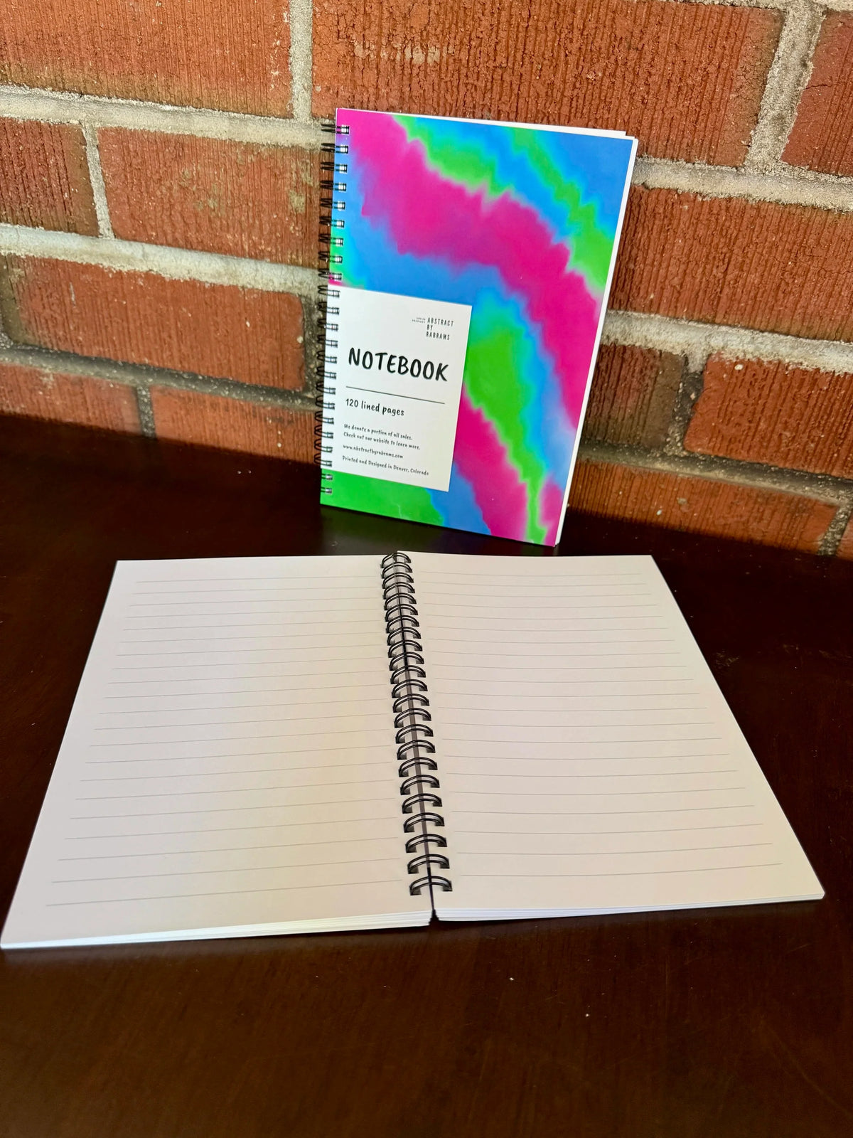 Green, Blue and Pink Soft Touch Cover Spiral Journal - 5.5"x8"