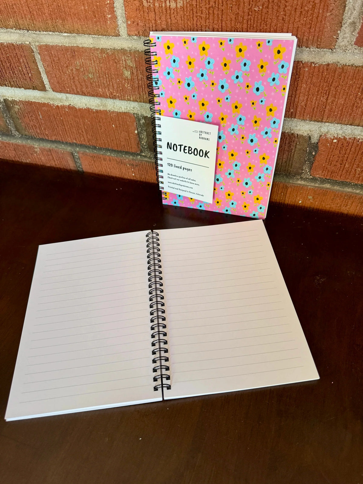 Pink, Yellow, Blue Floral Soft Touch Cover Spiral Journal - 5.5"x8"