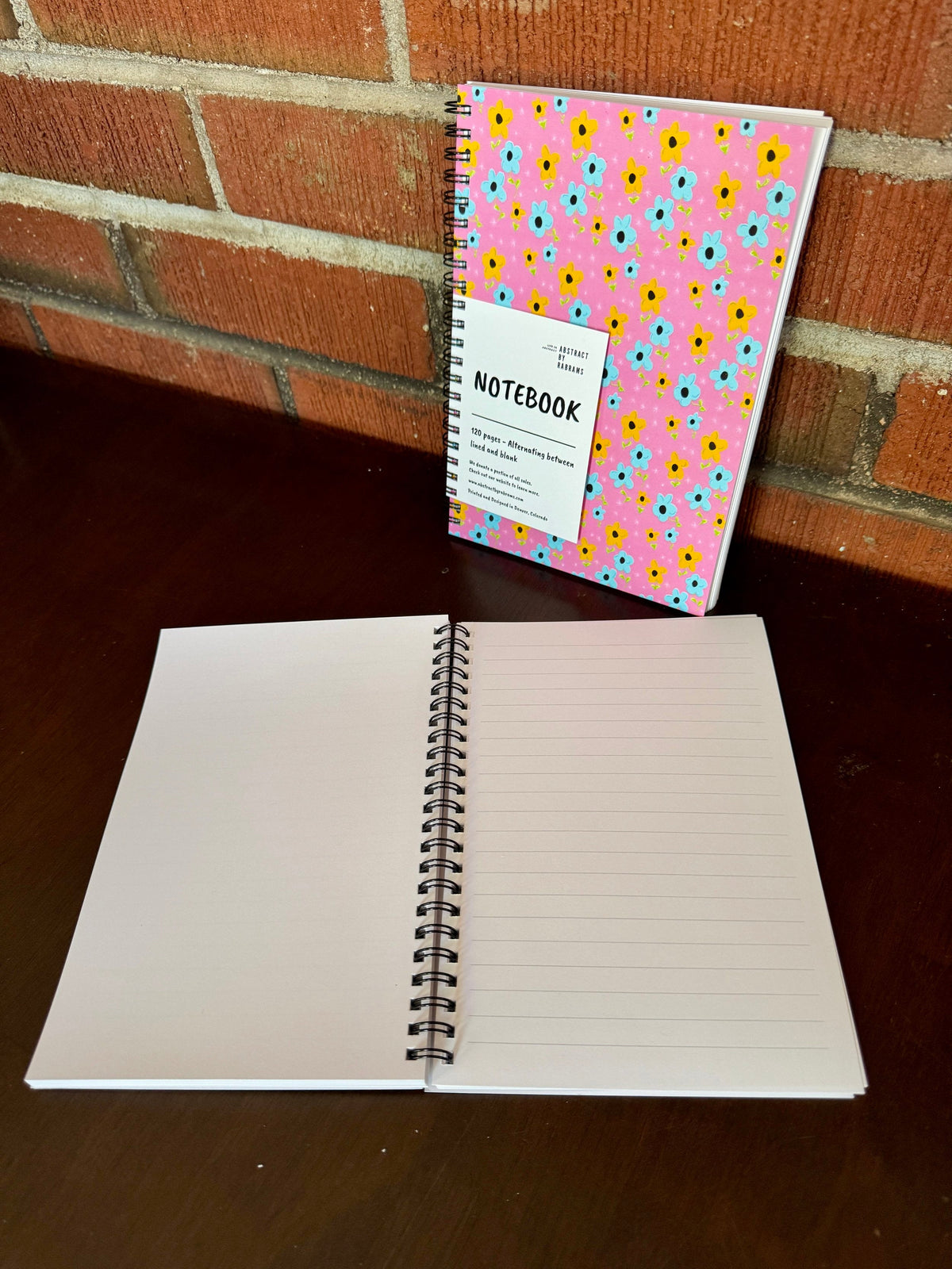 Pink, Yellow, Blue Floral Soft Touch Cover Spiral Journal - 5.5"x8"