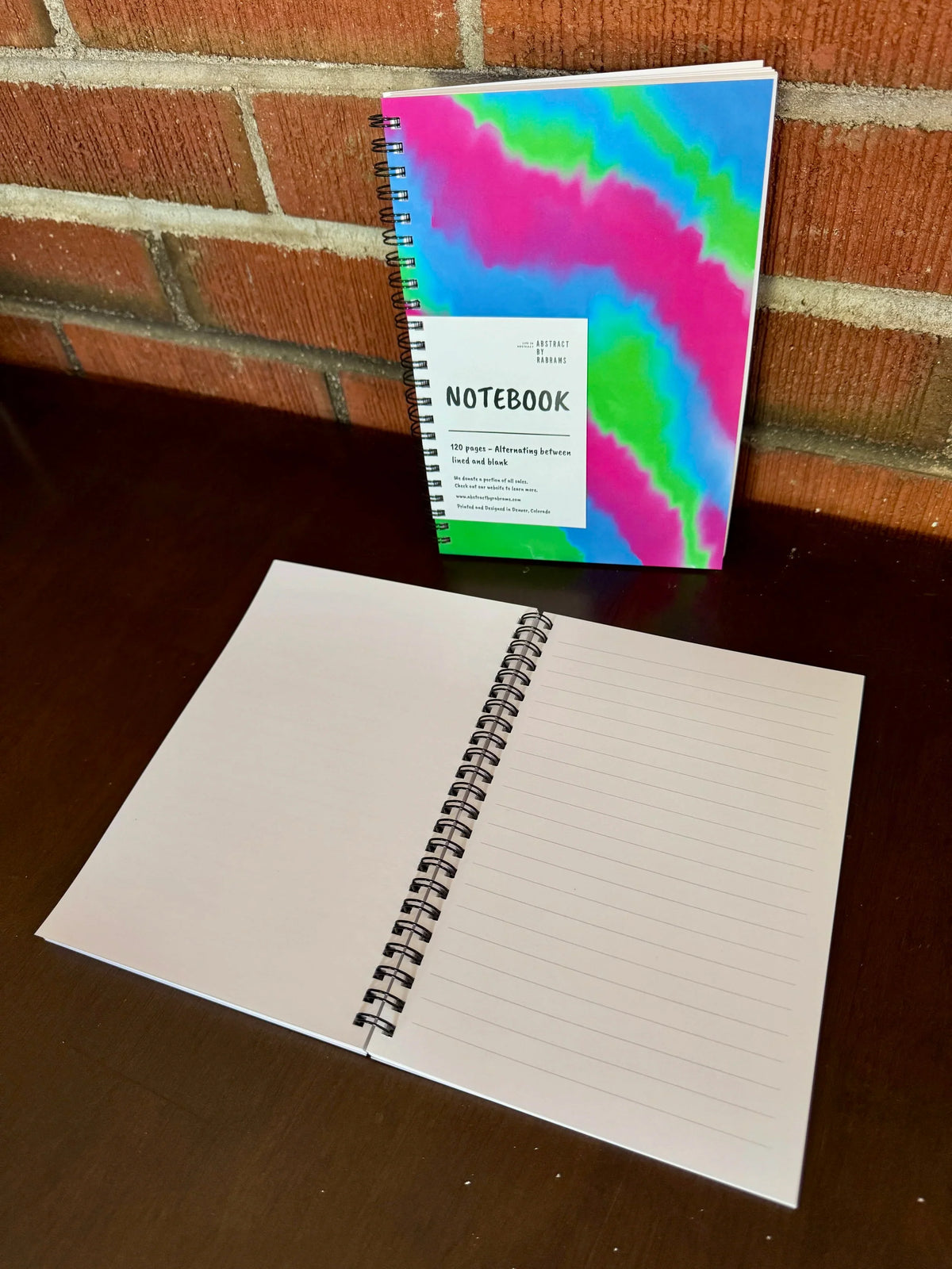 Green, Blue and Pink Soft Touch Cover Spiral Journal - 5.5"x8"