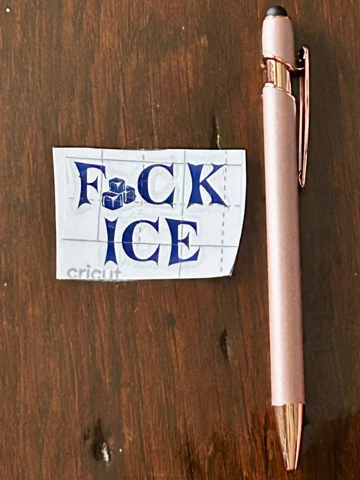 "F*ck Ice" permanent vinyl sticker- medium