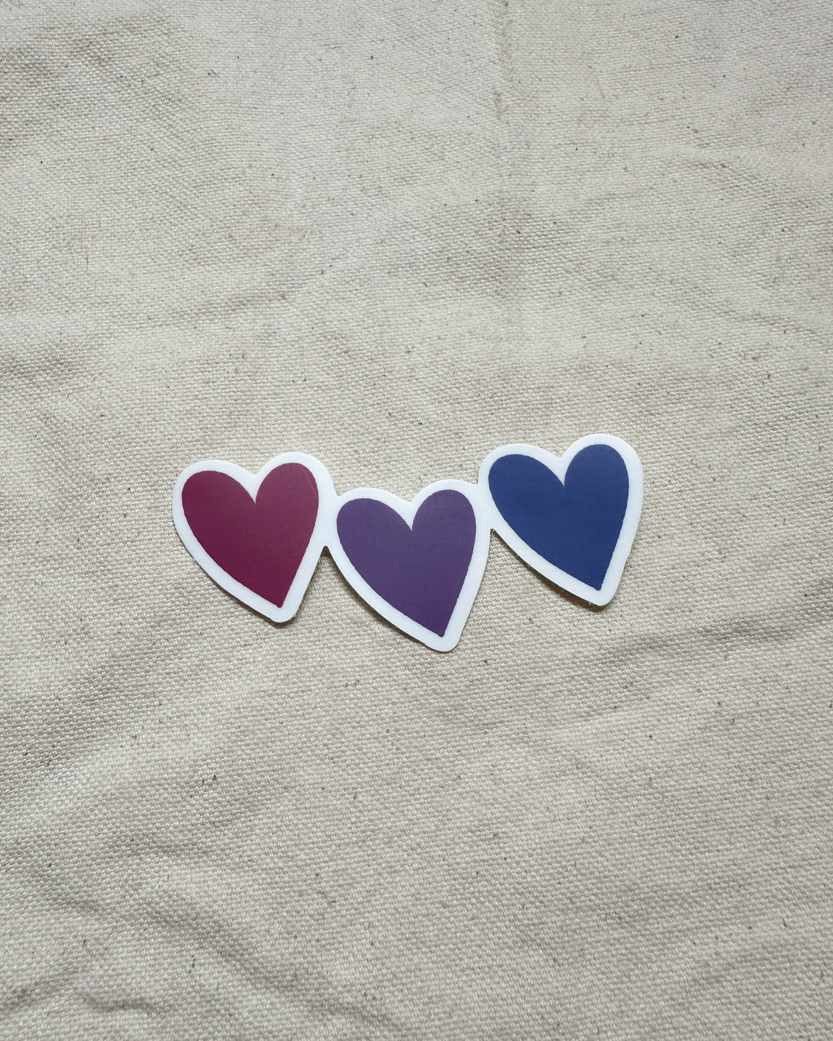 Bisexual Subtle Pride Hearts Sticker (Matte)