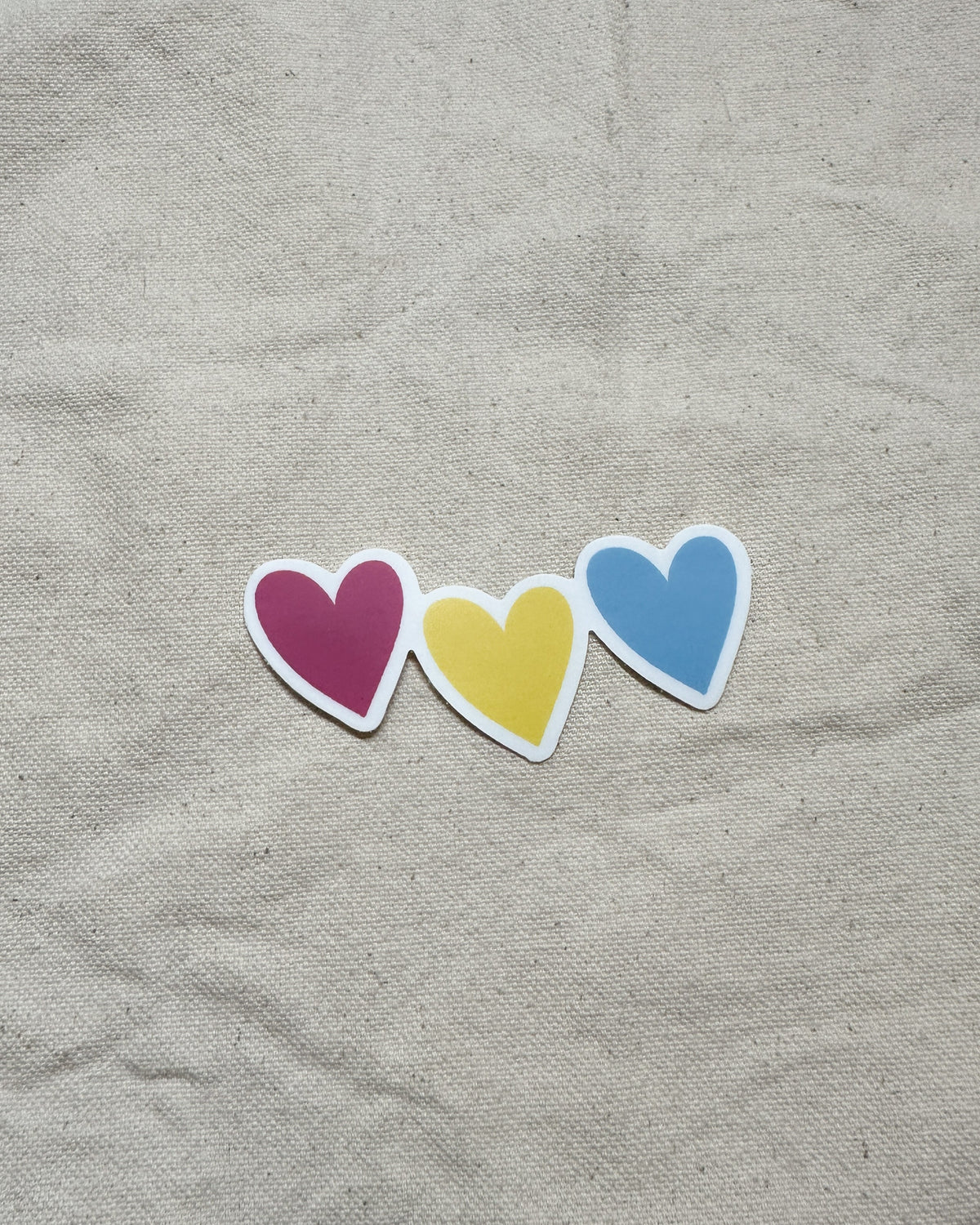 Pansexual Subtle Pride Hearts Sticker (Matte)