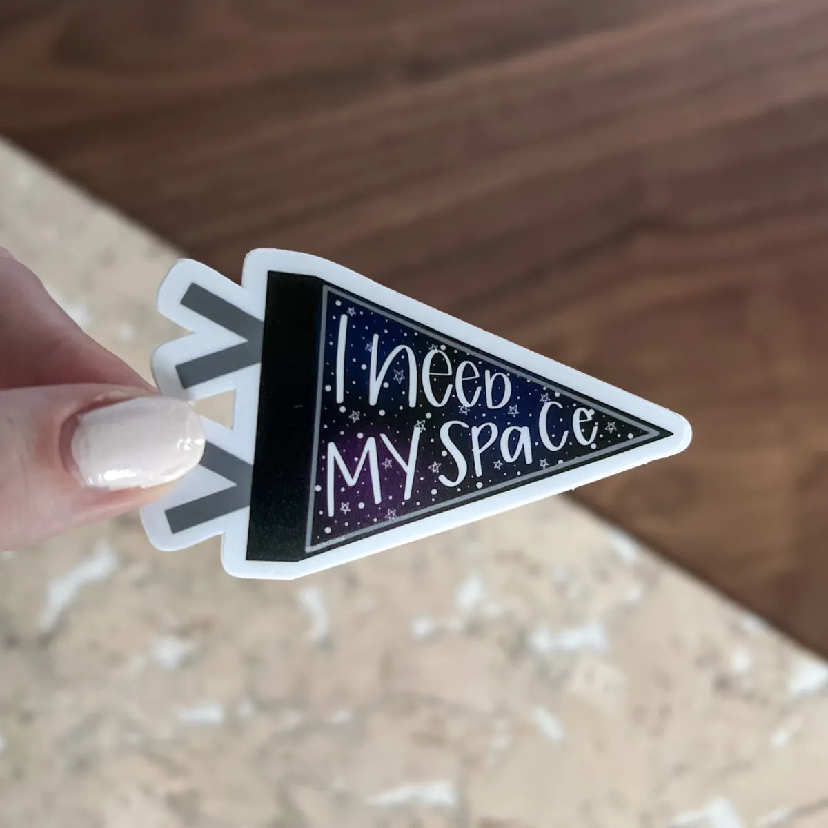 I Need My Space pennant sticker