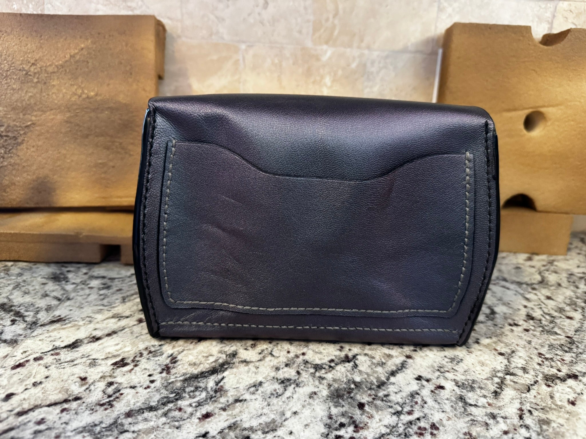 The Berry Purse in Tahitian Black Pearl with Loxx Closure, Internal and External Pockets