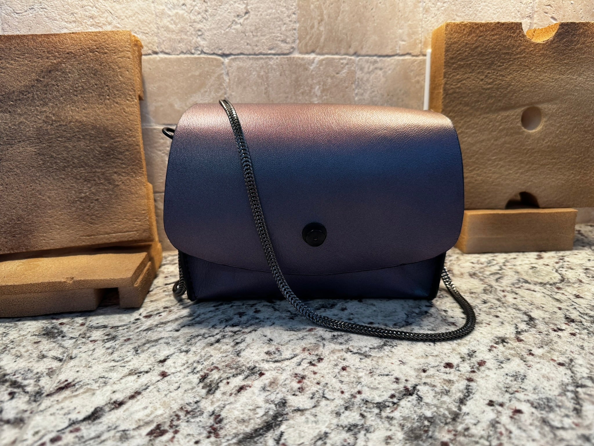 The Berry Purse in Tahitian Black Pearl with Loxx Closure, Internal and External Pockets