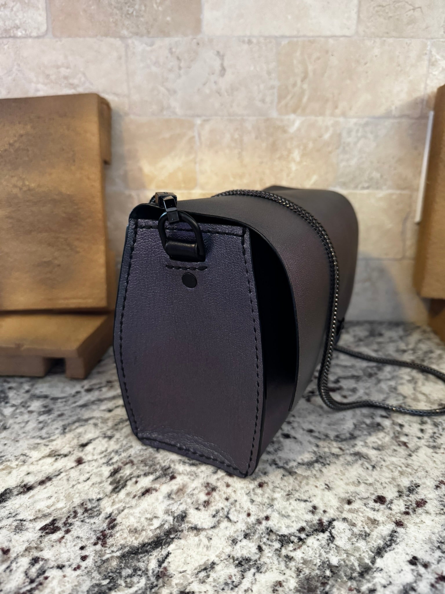 The Berry Purse in Tahitian Black Pearl with Loxx Closure, Internal and External Pockets