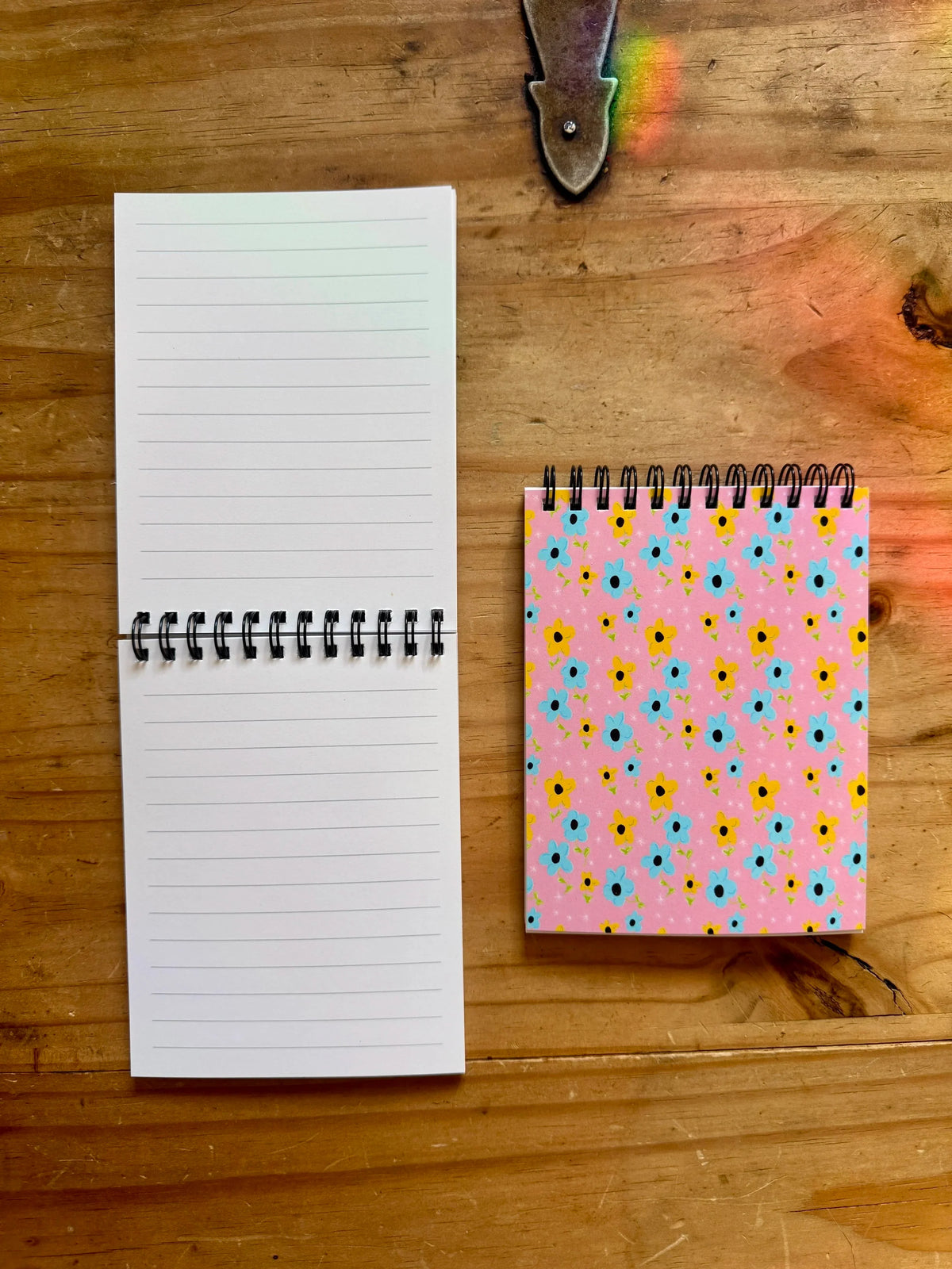 Pink Floral Lined Notepad - 5.5"x4.25"