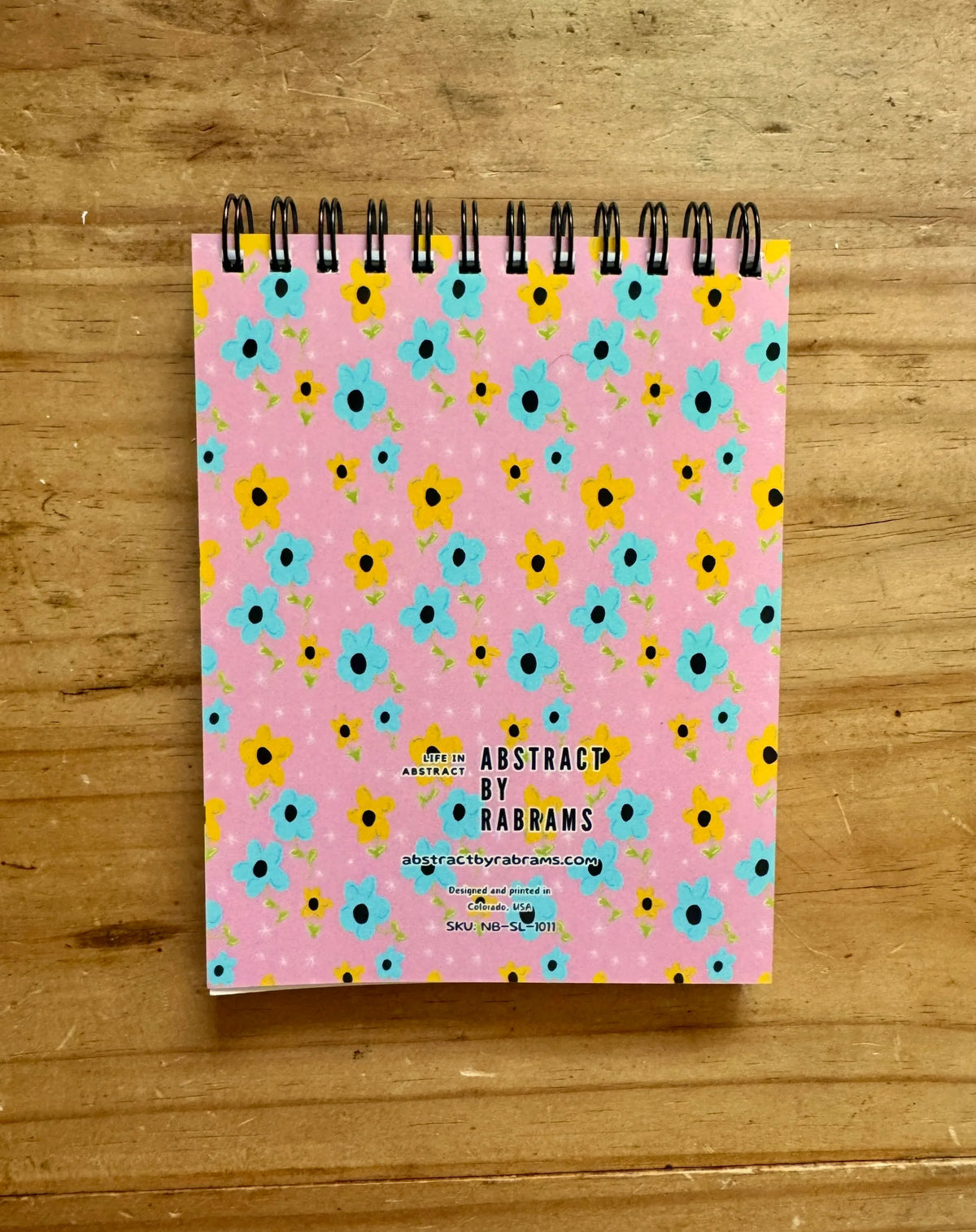 Pink Floral Lined Notepad - 5.5"x4.25"