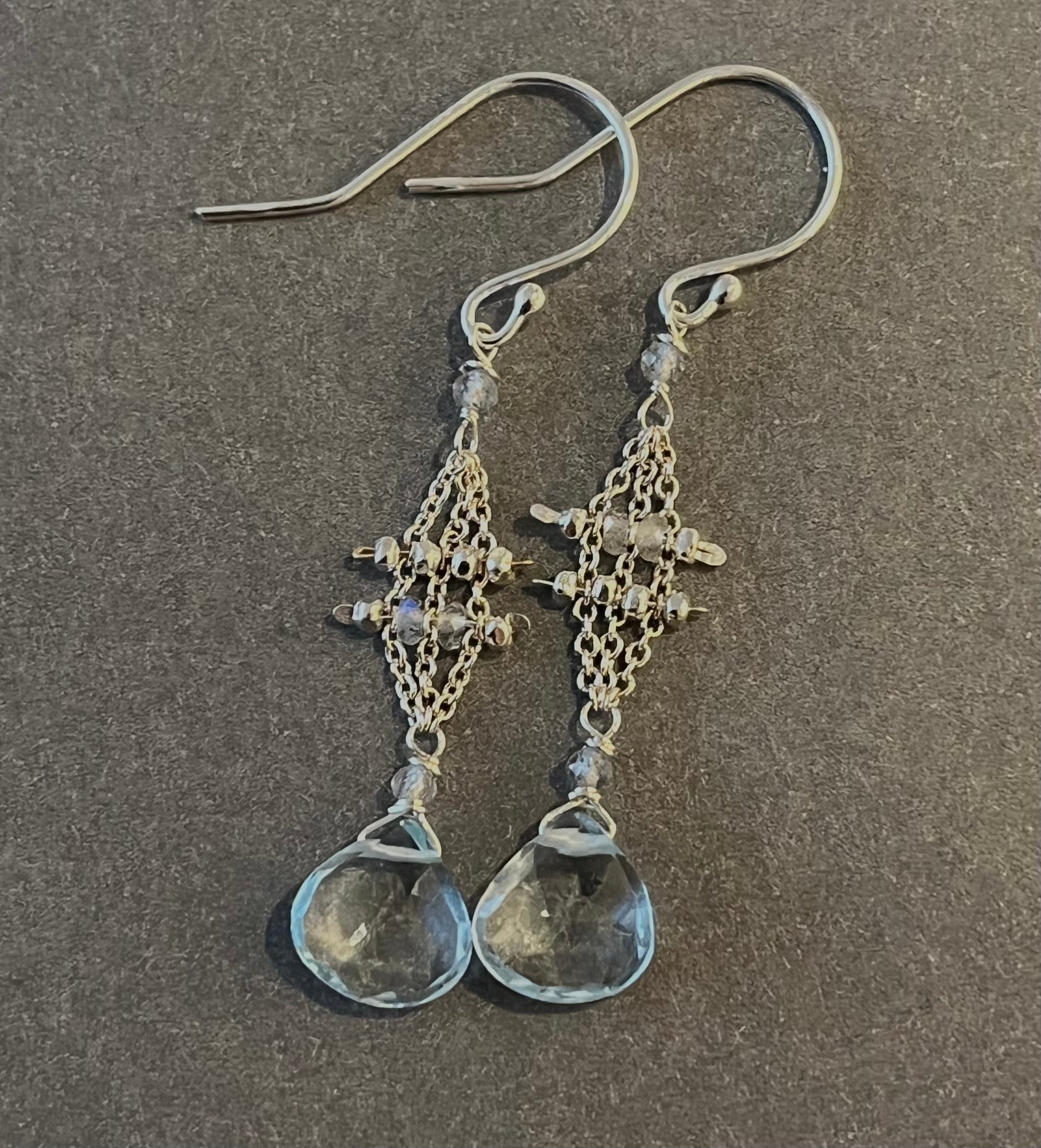 Blue Topaz Weave Earrings