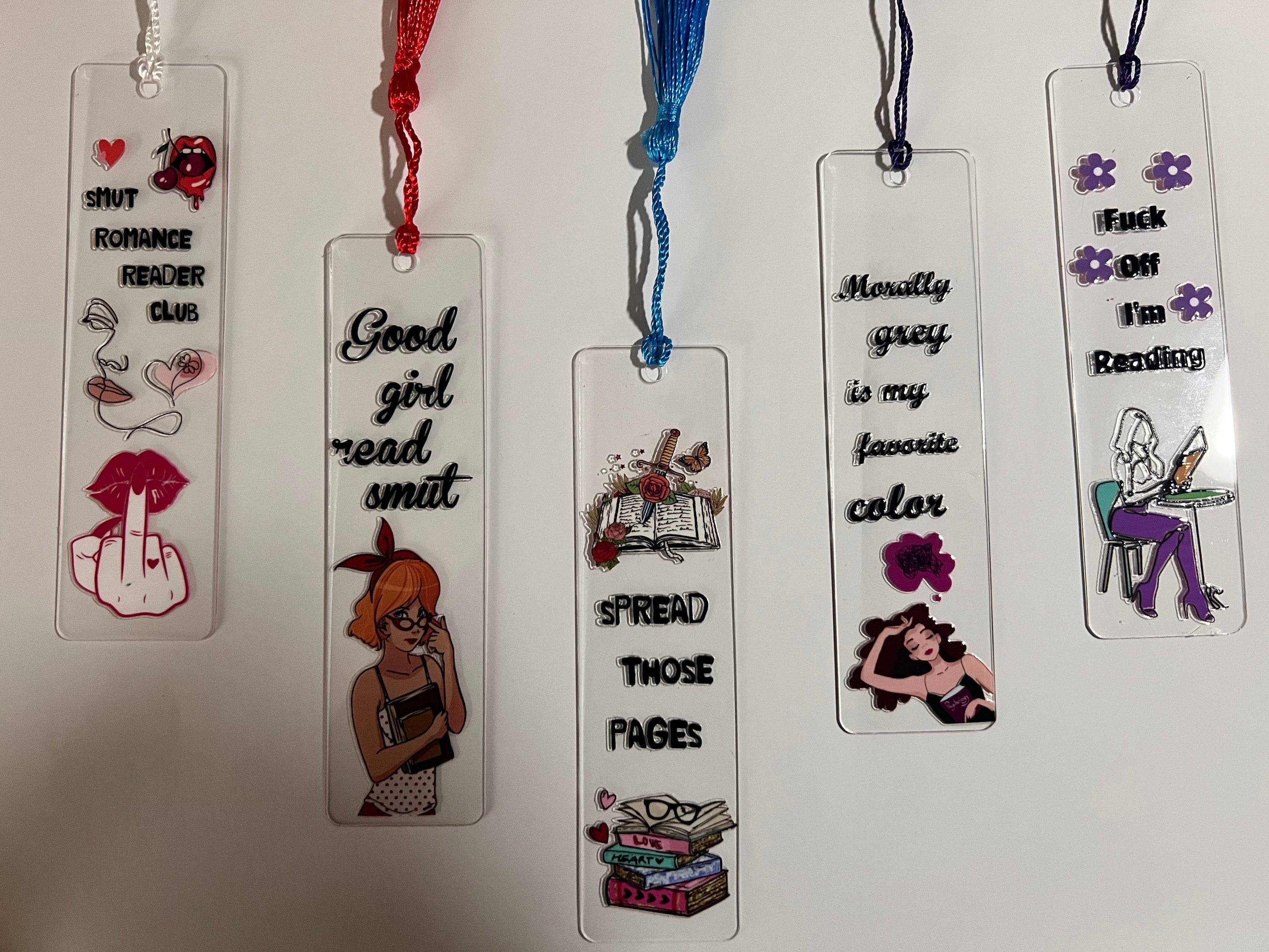 Smut Reader Bookmarks | Funny Acrylic Bookmarks for Romance Readers | Bossy Scribes