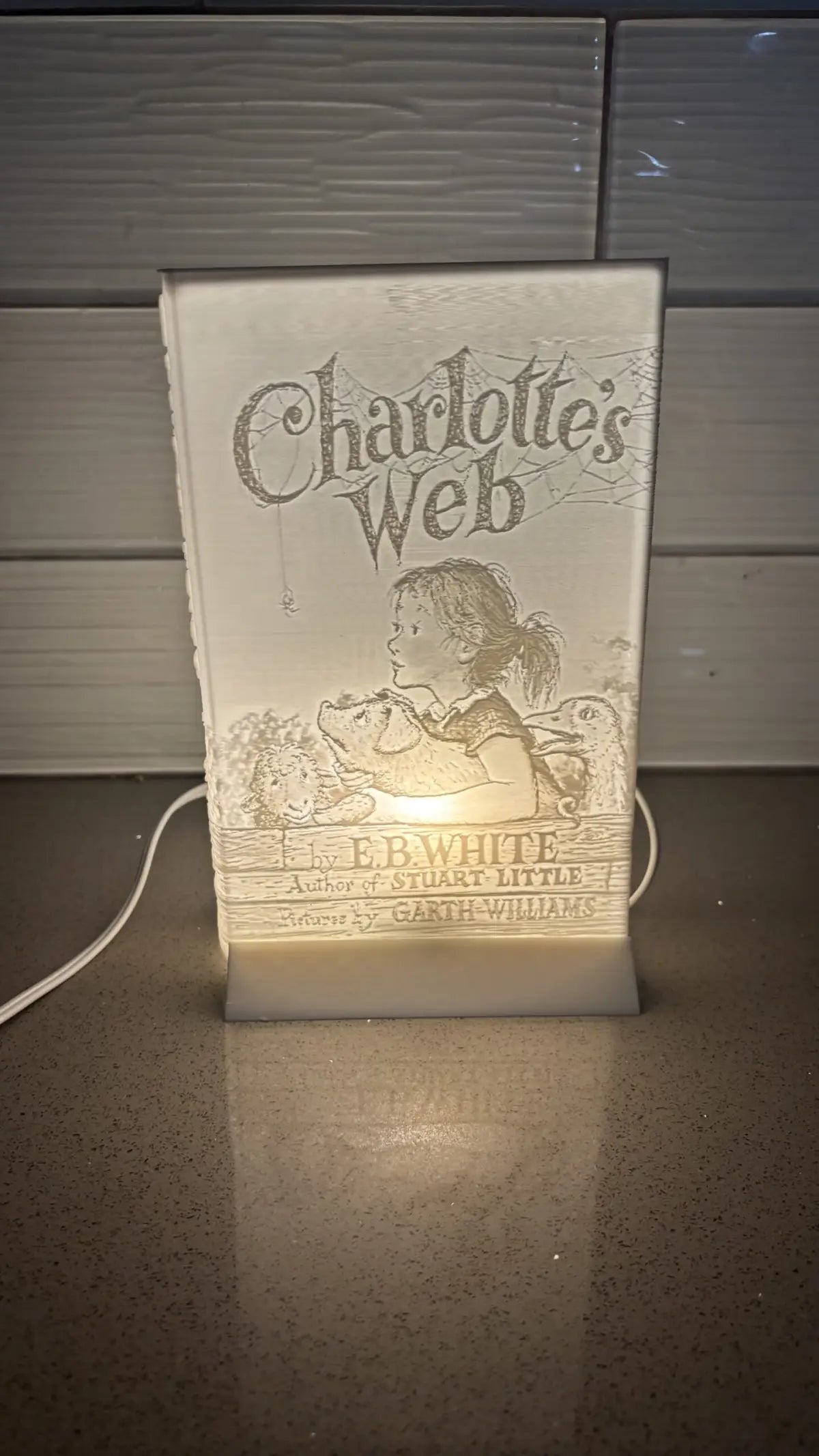 Lithophane Book Light, Night Light, Book Lamp