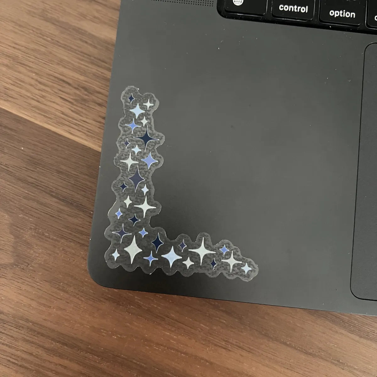 Blue sparkle corner sticker