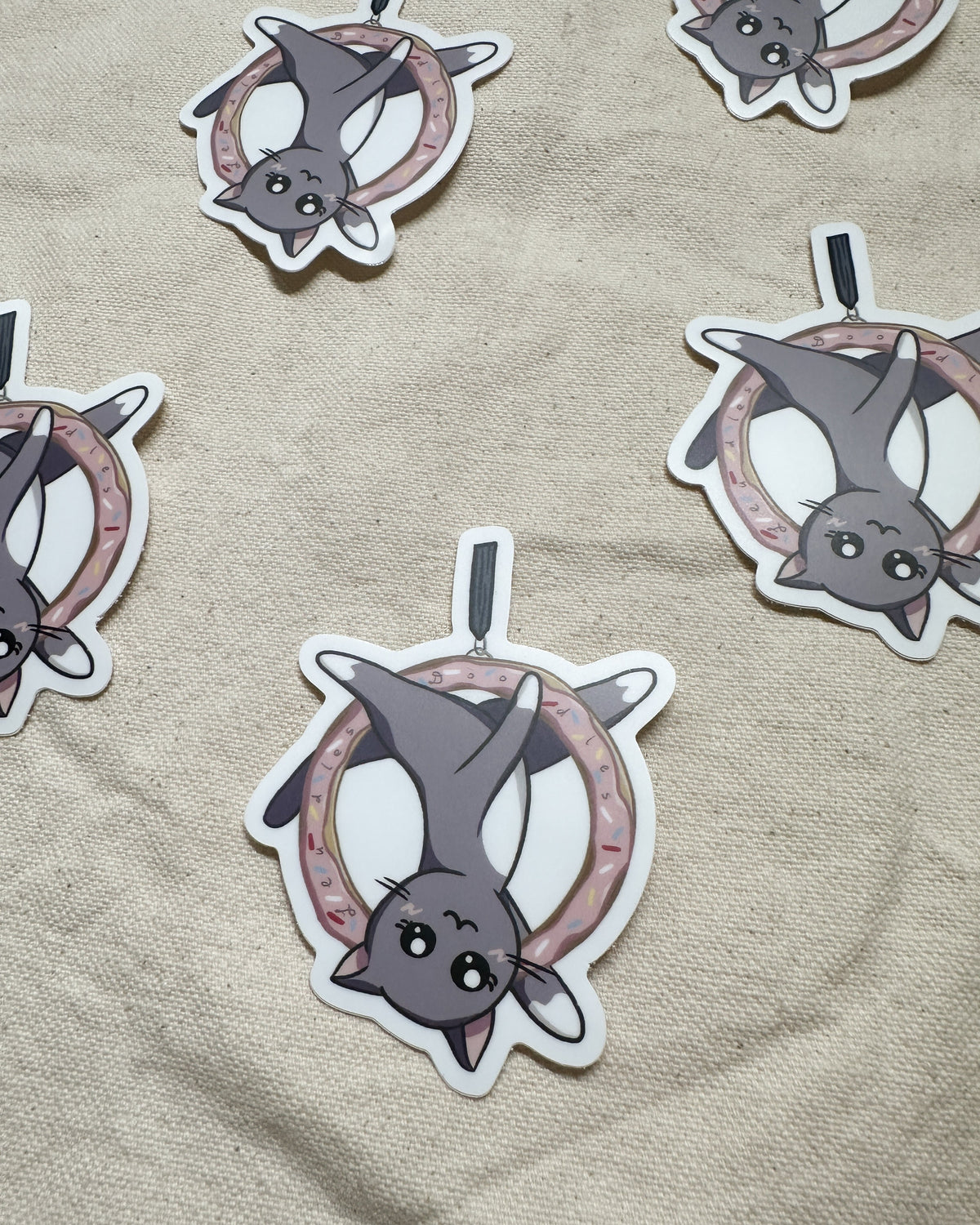 Cat on Donut Lyra Hoop Sticker (Matte)