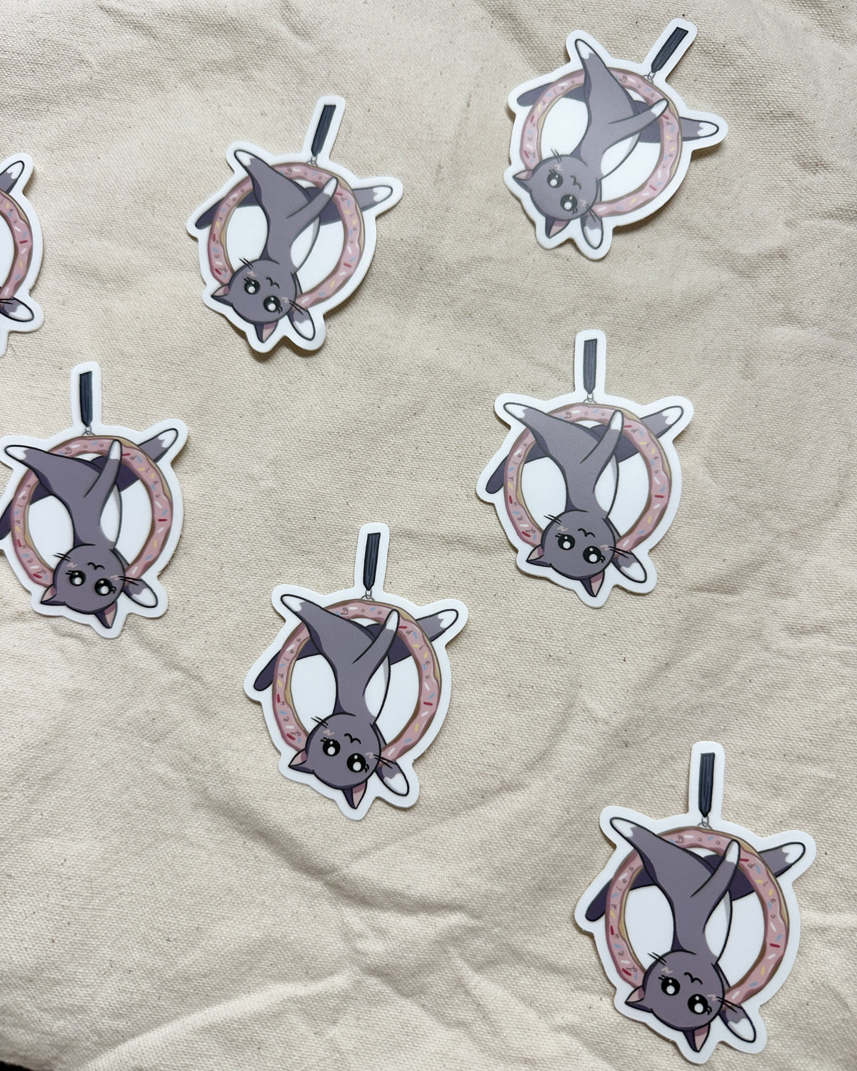 Cat on Donut Lyra Hoop Sticker (Matte)