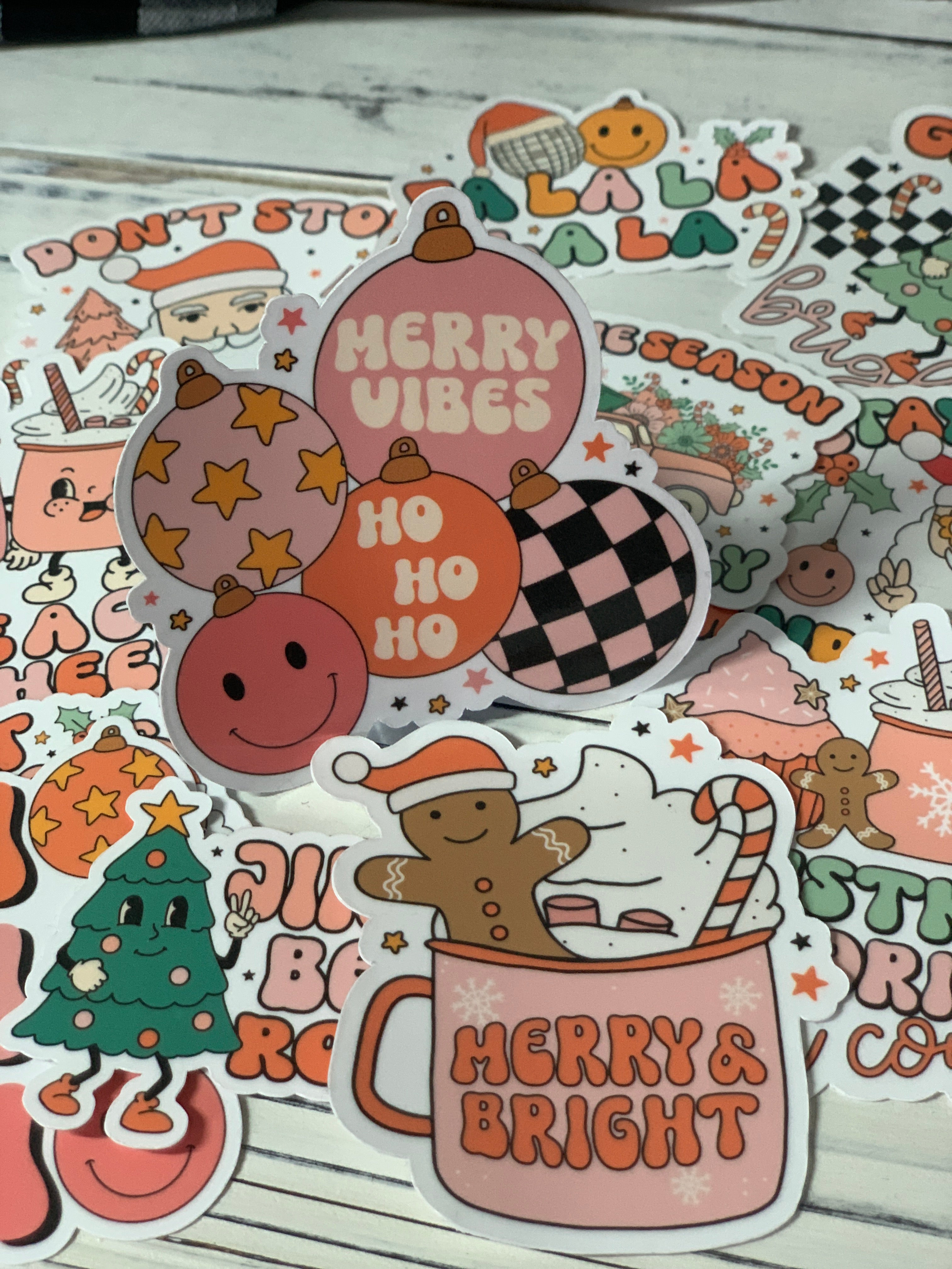 Retro Holiday Christmas Sticker Pack