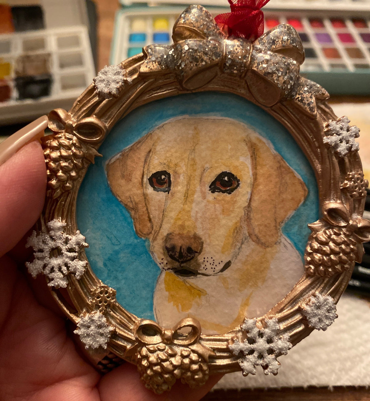 Custom Watercolor Pet Ornament