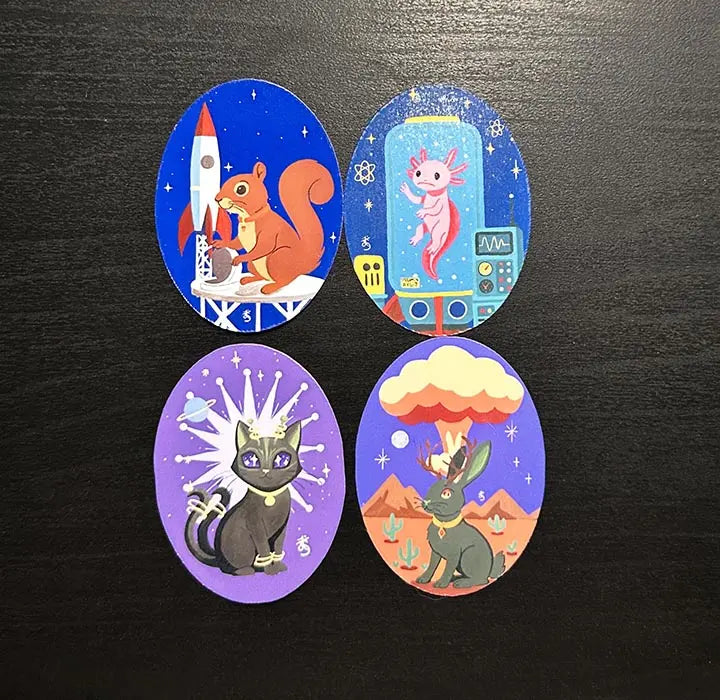 Atomic Age Sticker Pack, 4 Original Painting Decals
