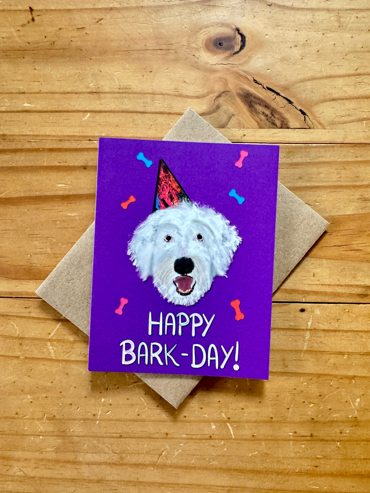 Happy Bark-Day Birthday Card - A2 - 100% PCW paper