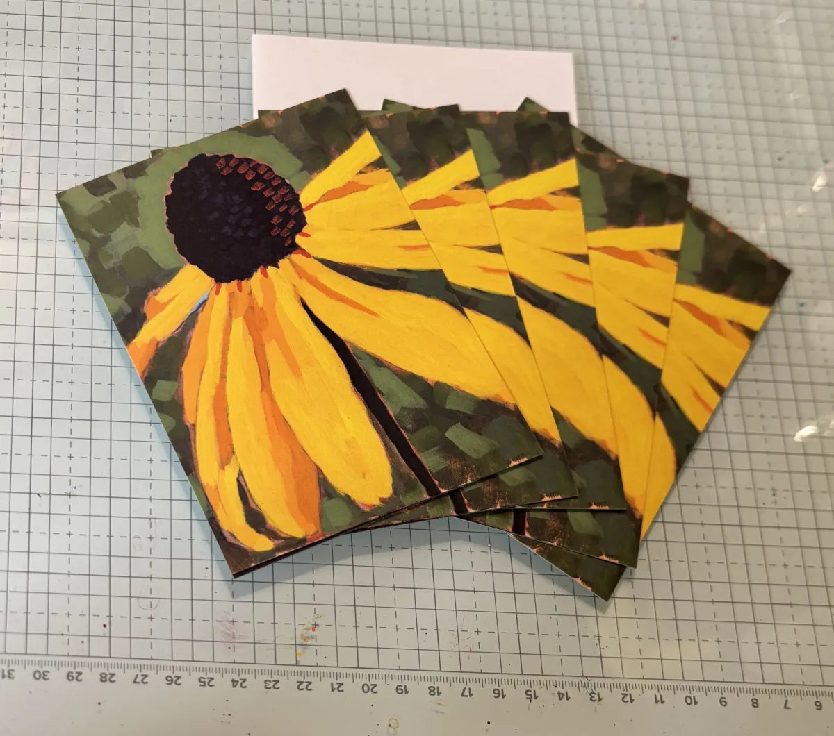 Black-eyed Susan set of 5 note cards, with envelopes