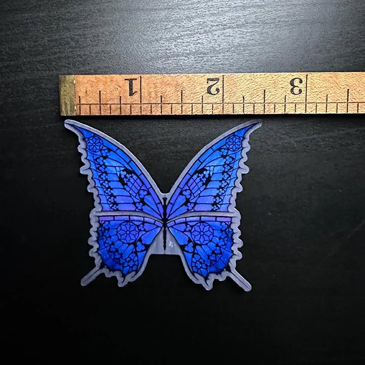 Galaxy Butterfly with Gothic Cathedral Design:2.5 inch Sticker for Laptop, Waterbottle, Phone