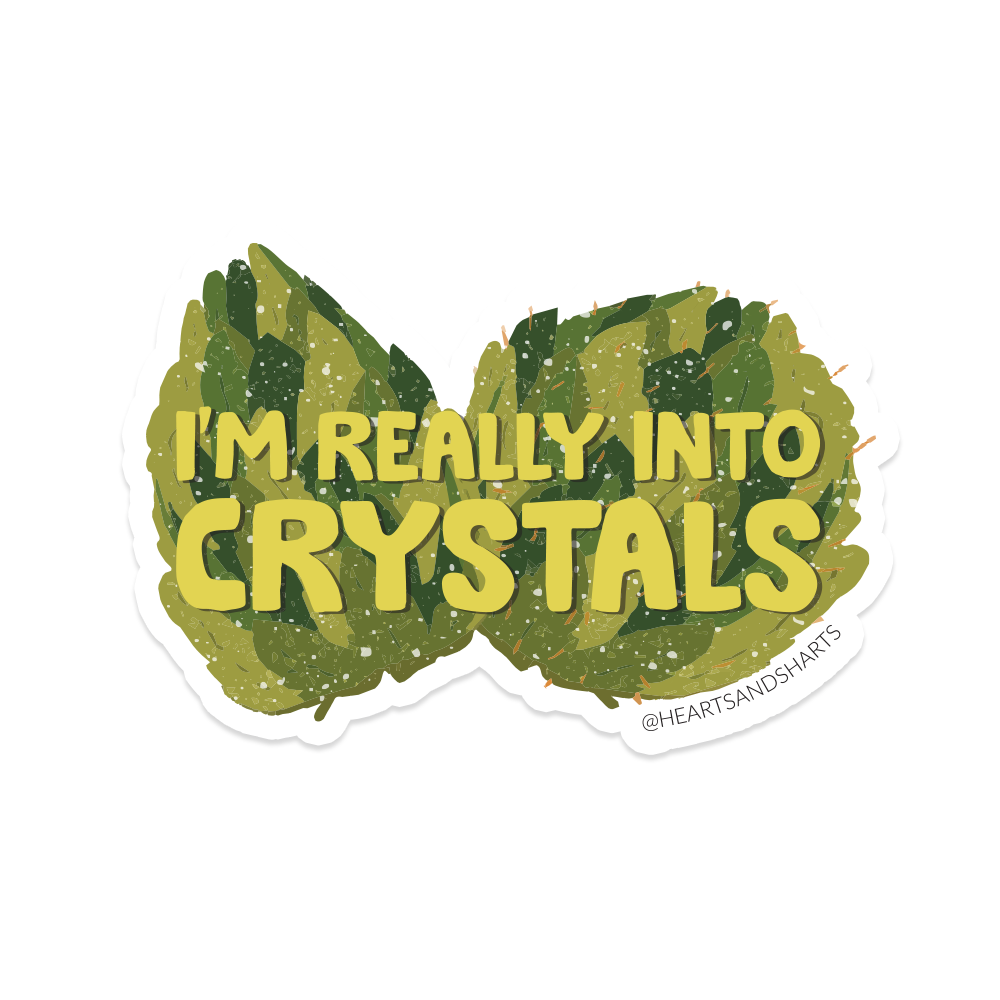 REALLY INTO CRYSTALS 3X3 ILLUSTRATED VINYL STICKER