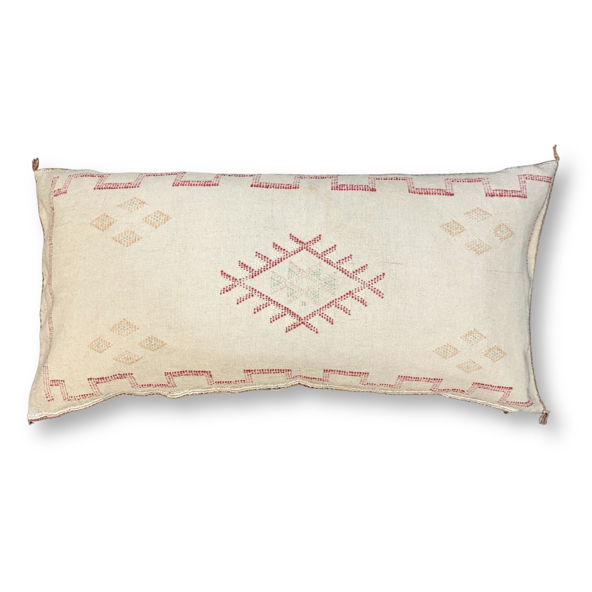 Ivory Cactus Silk lumbar pillow cover