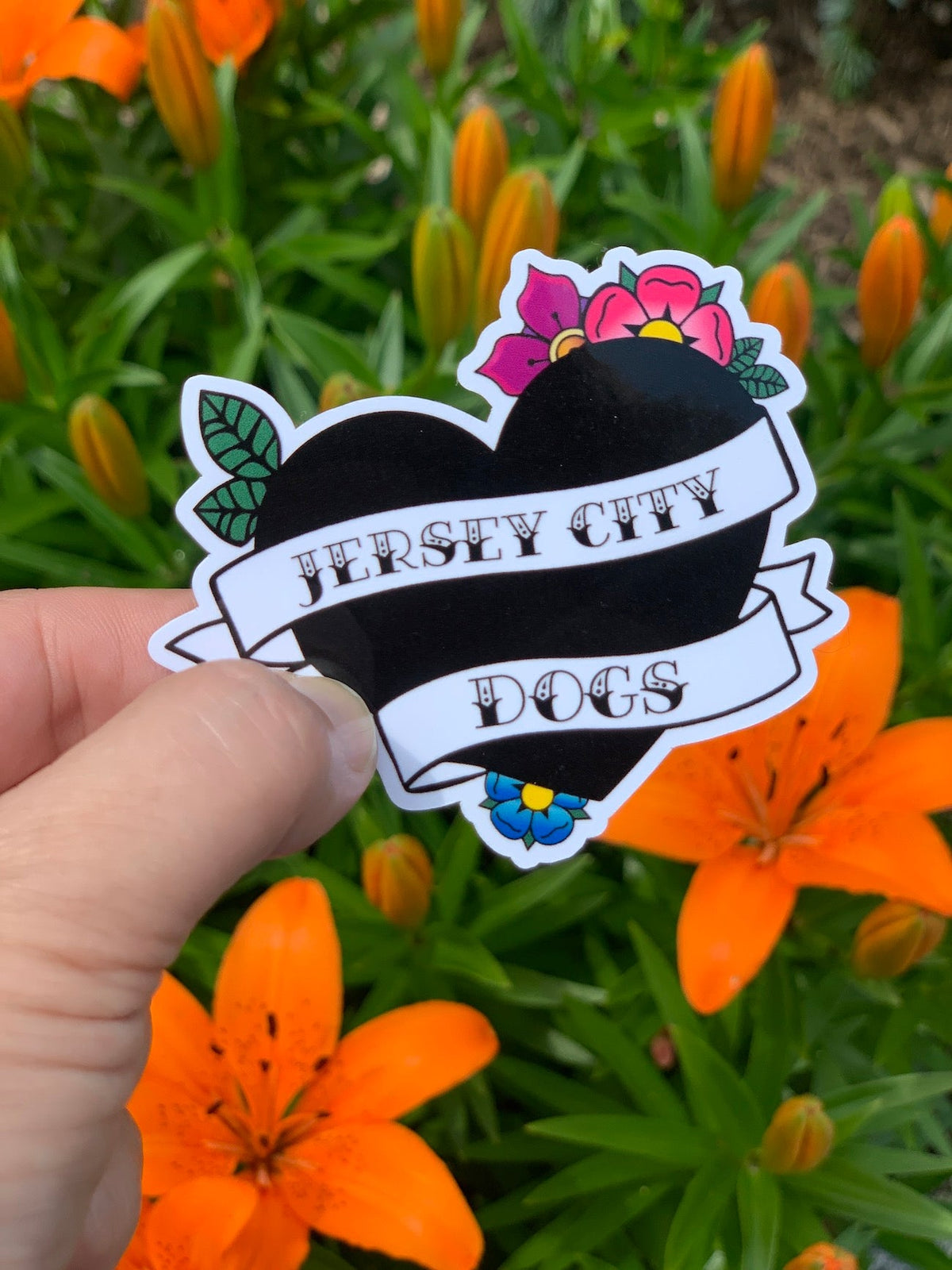Jersey City Dogs Traditional Tattoo Sticker