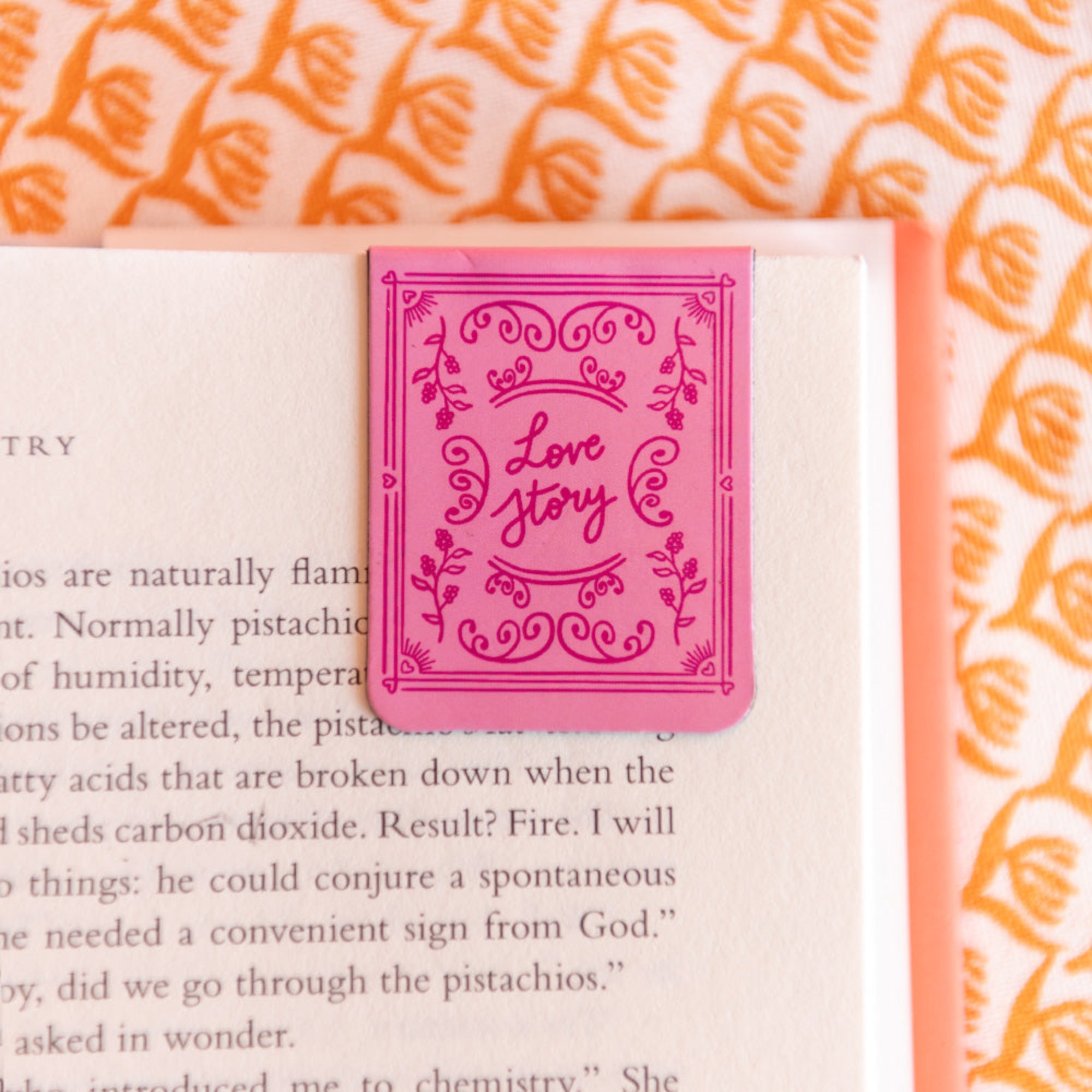 Book Club themed magnetic bookmark close-up showing illustrated design and ribbon tassel detail, Jollity & Co.