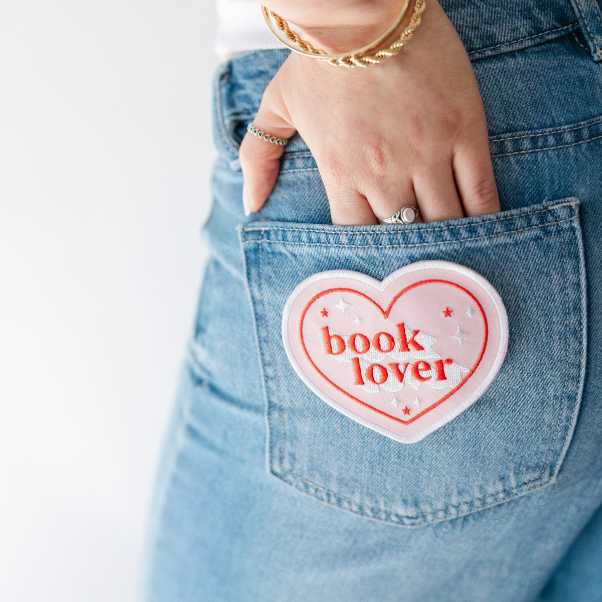 Book Club Book Lover Heart Shaped Patch, Jollity & Co