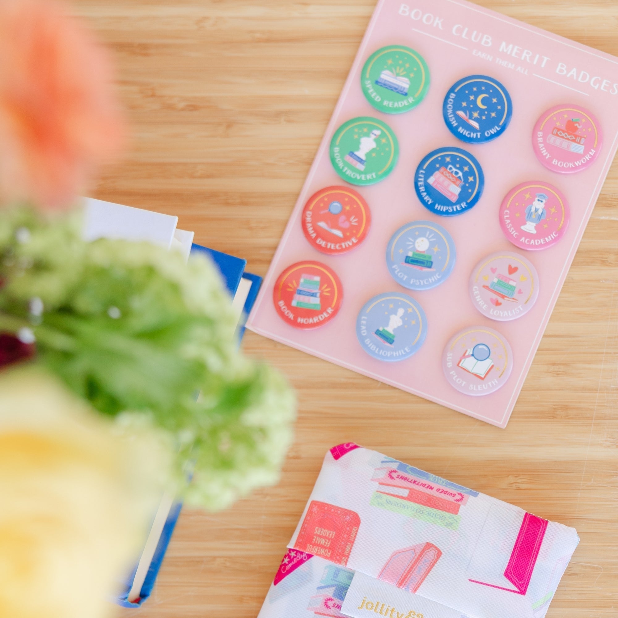 Book Club Merit Badges, Jollity & Co